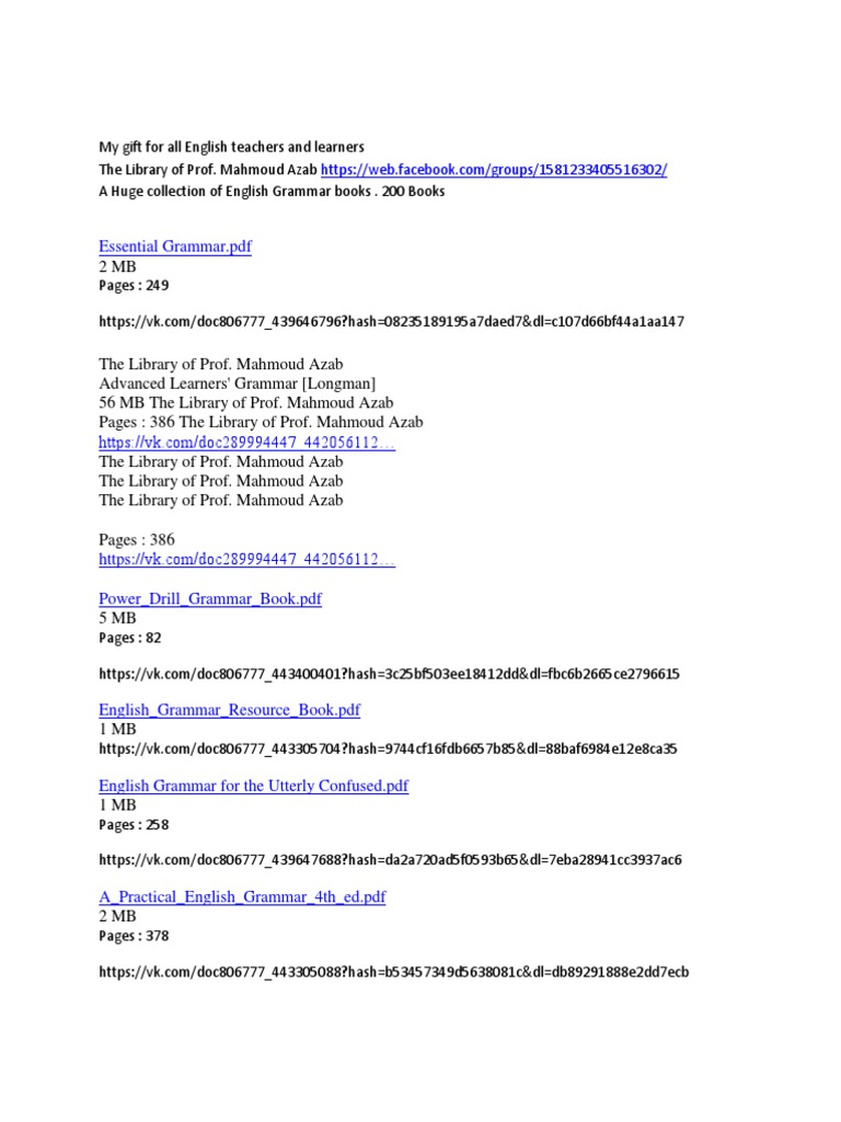 0 English Grammar Books Docx English As A Second Or Foreign Language Languages