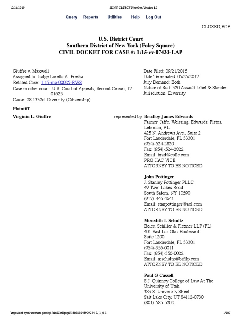 SDNY CM ECF NEXTGEN VERSION 1 8 5 intelligence overview