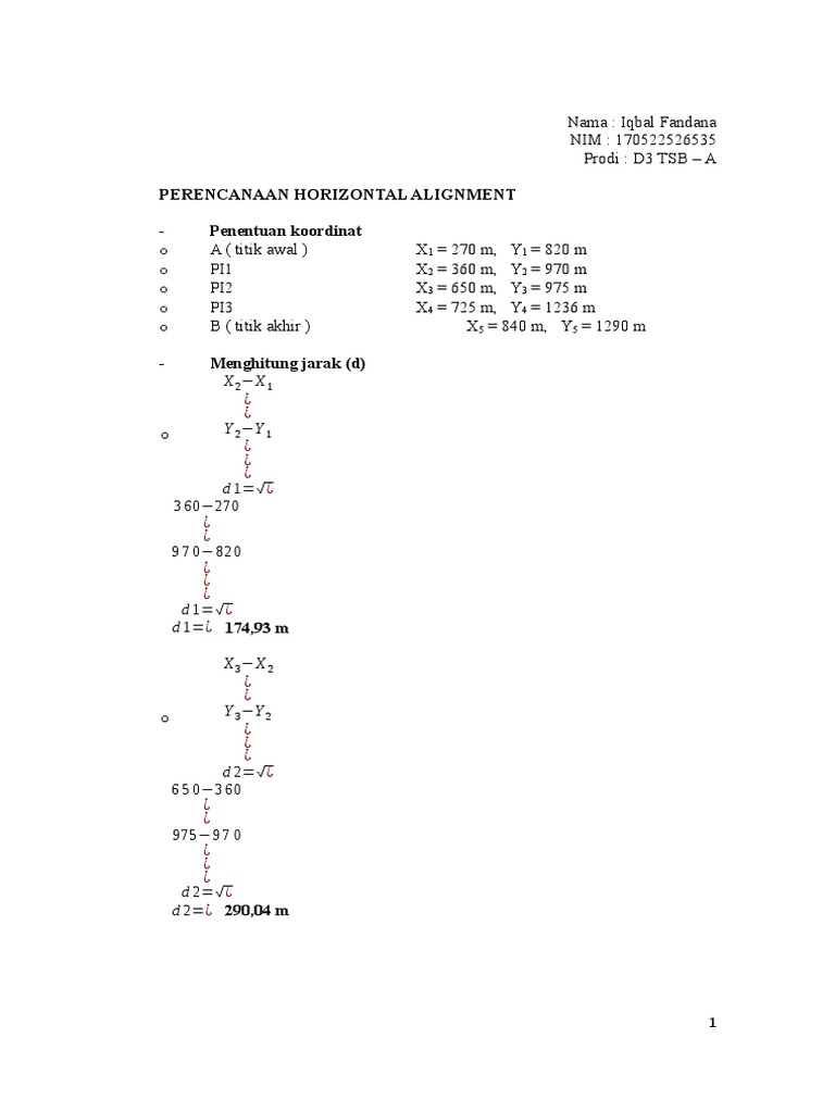 Perencanaan Horizontal dan Vertikal Jalan | PDF