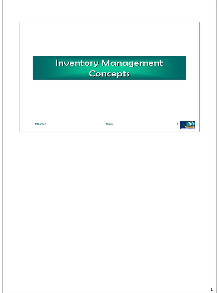 Inventory Management Concepts PDF | PDF | Inventory | Supply Chain
