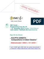 Script of IMC OnAir's Radio Show (Raga CDs of The Months) : Kalpita Sangita (16th Nov 2010)