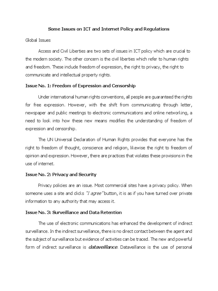Key Issues in ICT and Internet Policy | PDF | Electronic Waste ...