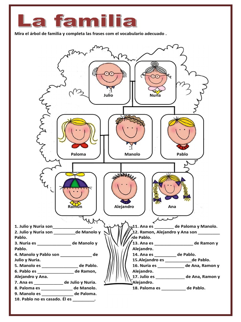La Familia Hoja de Trabajo 25269 | PDF