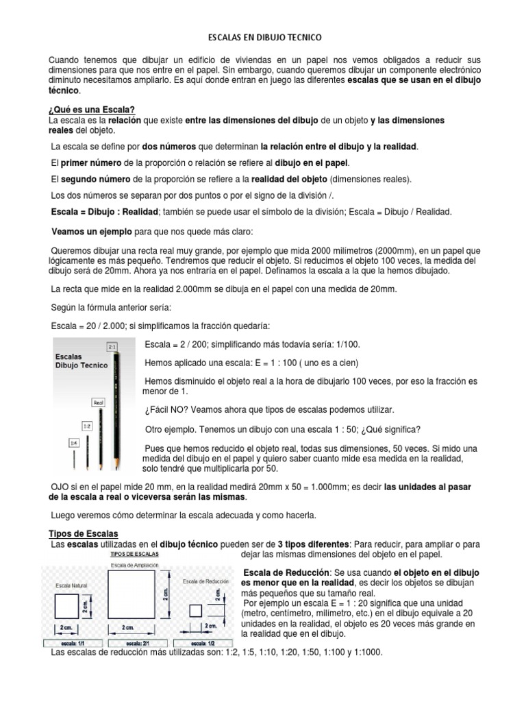 Escalas en Dibujo Técnico: Guía Completa | PDF | Dibujo, image size:768x1024