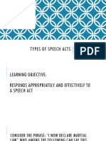 Types of Speech Acts: Ray Alben M. Manaog Teacher II Sibuyao National High School