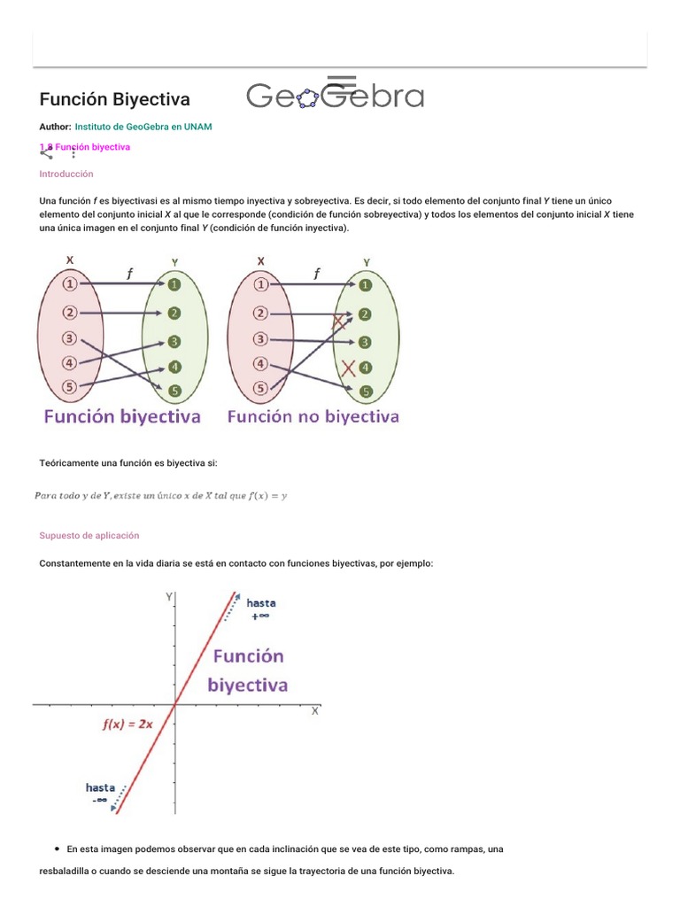 Funciones Biyectivas | PDF | Función (Matemáticas) | Objetos matemáticos