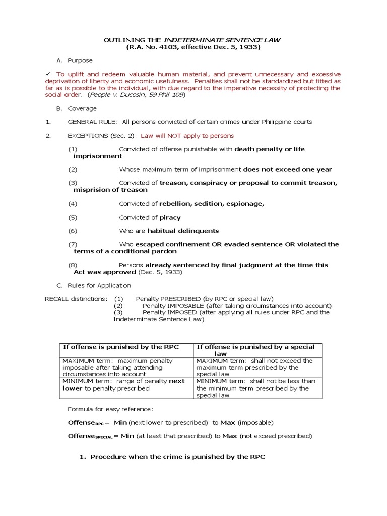 Indeterminate Sentence Law | PDF | Parole | Sentence (Law)