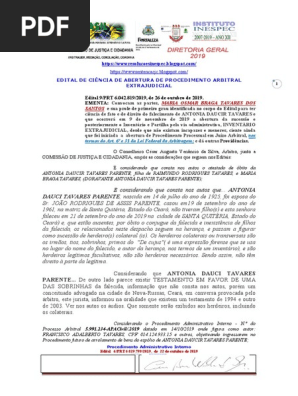 Edital 9.PRT 6.042.819.2019, de 26 de outubro de 2019