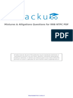 Mixtures & Alligations Questions for RRB NTPC PDF