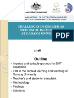 Challenges in English As Medium of Instruction at Danang University