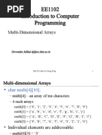 EE1102 Introduction To Computer Programming: Multi-Dimensional Arrays