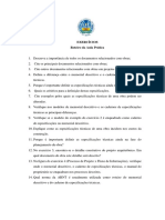 Documentos de obras e especificações técnicas