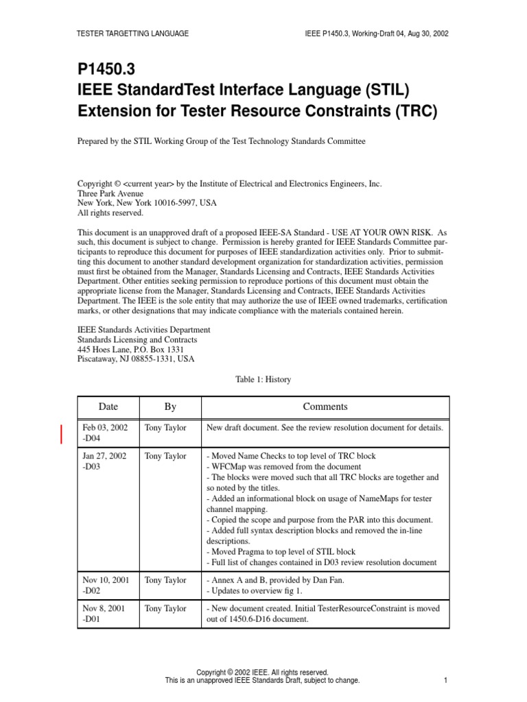 P1450.3 Ieee Standardtest Interface Language (Stil) Extension For ...