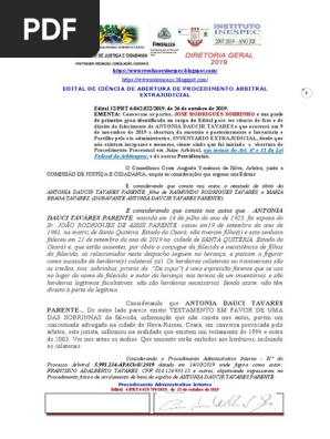 Edital 12.PRT 6.042.822.2019, de 26 de outubro de 2019