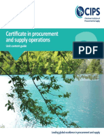 Certificate in Procurement and Supply Operations: Unit Content Guide