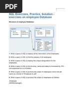 SQL Exercises, Practice, Solution - Exercises On Employee Database