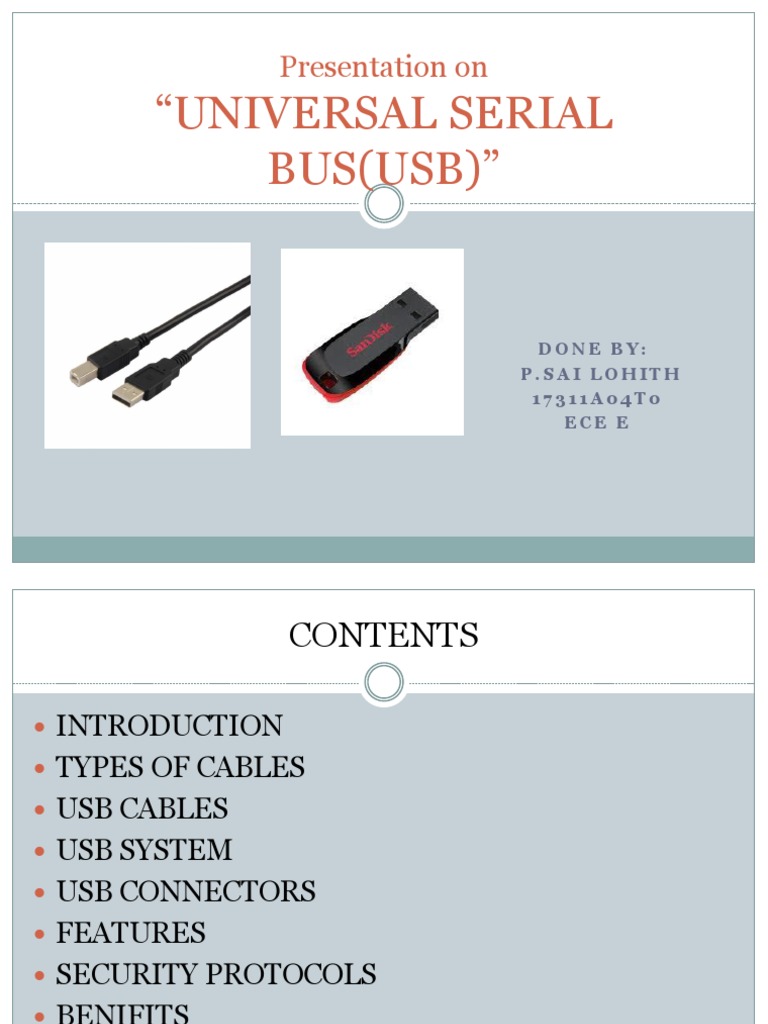 "Universal Serial BUS (USB) ": Presentation On | PDF | Usb | Usb Flash ...