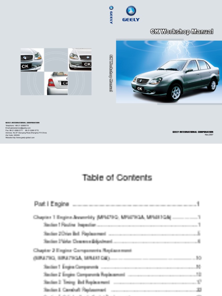 Manual de Taller Geely CK | PDF | Belt (Mechanical) | Throttle