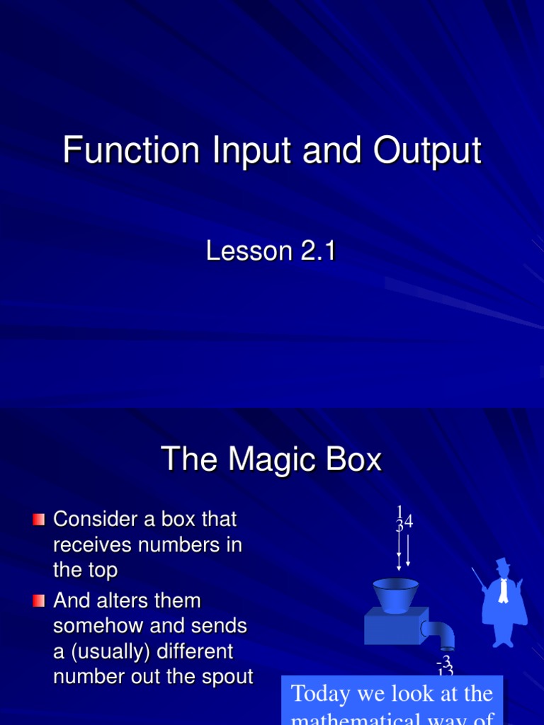 Function Input and Output: Lesson 2.1 | PDF | Analysis | Algebra image.