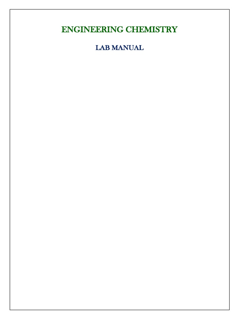 Engineering Chemistry Lab Manual PDF Titration Chemistry