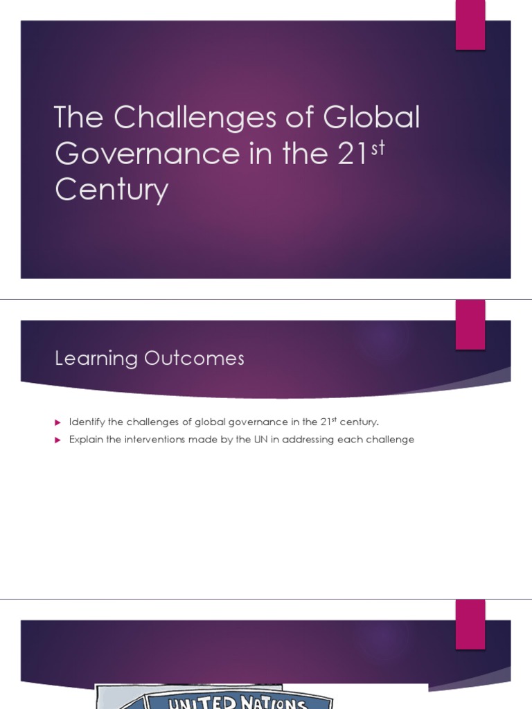 Global Governance Challenges & UN Solutions | PDF | Career & Growth ...