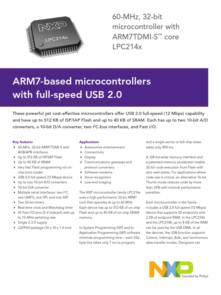 LPC214X PDF | PDF | Classes Of Computers | Digital Technology