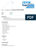 Production Planning in Sap S4hana