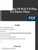 The Design of HACCP Plan For Butter Plant