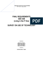 Final Requirements Gee 02B (Living in The IT Era) Survey On Use of Technology