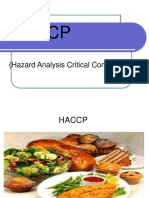 Haccp: (Hazard Analysis Critical Control Point)