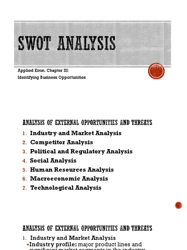 Econ SWOT Analysis | PDF | Market Analysis | Competition