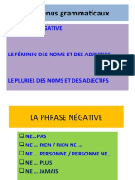 LA PHRASE NÉGATIVE - Le Feminin - Le Pluriel 2010