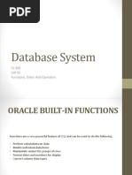 Database System: CL 203 Lab 02 Functions, Dates and Operators