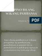 FILIPINO - BILANG - WIKANG - PAMBANSA - PPTX Filename UTF-8''FILIPINO BILANG WIKANG PAMBANSA