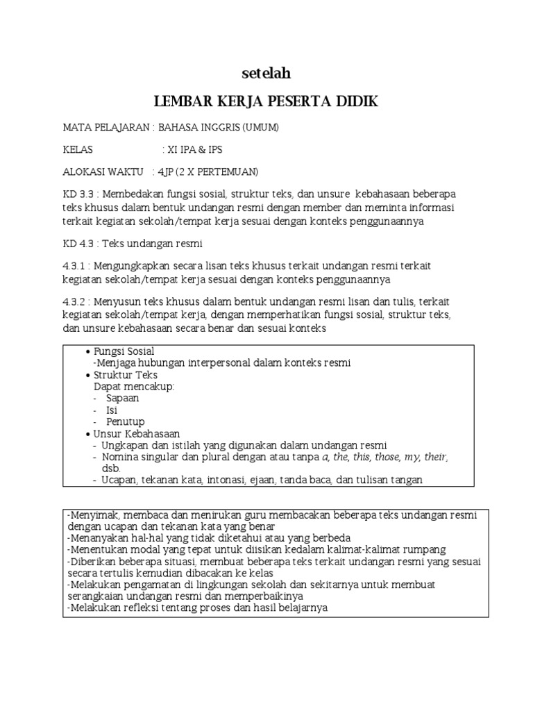 LKPD Invitation Titis | PDF