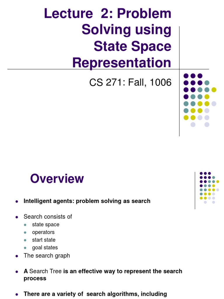 Lecture 2: Problem Solving Using State Space Representation | PDF ...