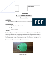 Section-A Plastic Shaping Processes Experiment No. 1: Name: Grade Earned