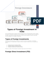 Types of Foreign Investment in India