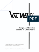 Design and Selection Criteria of Check Valves