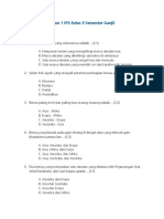 Soal Penilaian Harian 1 IPS Kelas 9 Semester Ganjil