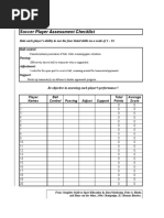 Player Assessment Checklist - Samples