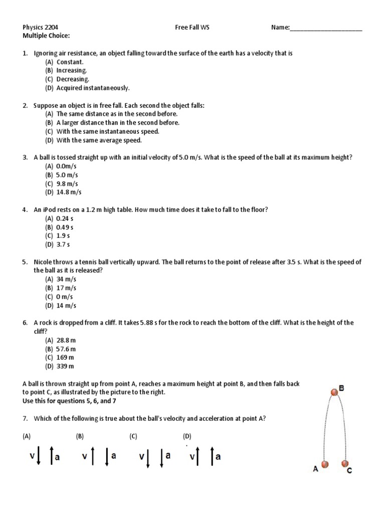 Free Fall | PDF | Speed | Velocity