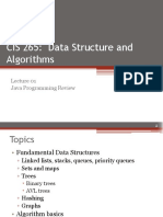 CIS 265 Data Structures and Algorithms Lecture 01 Java Review