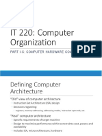 IT 220: Computer Organization: Part I-C: Computer Hardware Components