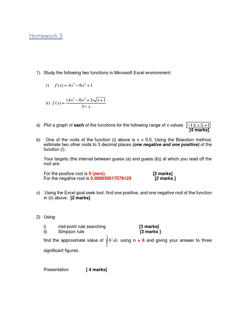Homework 3: I FX X X | PDF