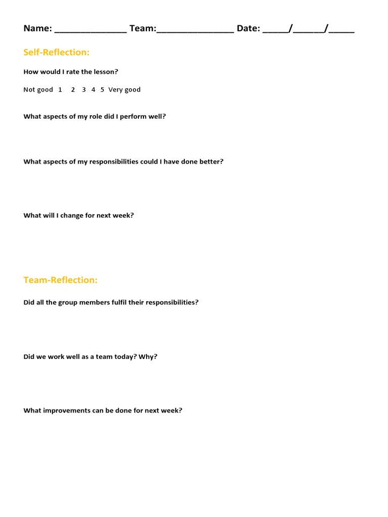 Team Self-Reflection and Improvement Guide | PDF