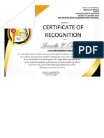 Certificate of Recognition: Prescilla Y. Orcales
