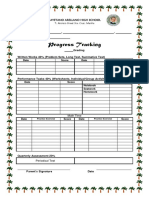 Progress Tracking: Name:,, Grade 8 - Section