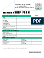 Membership Form: Association of MTIM Students For Islamic Affairs