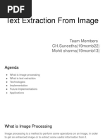 Text Extraction From Image: Team Members CH - Suneetha (19mcmb22) Mohit Sharma (19mcmb13)